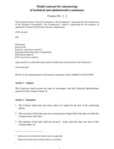 Costum Contract For Provision Of Services Template