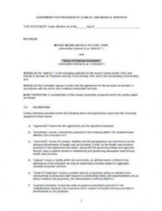 Costum Contract For Provision Of Services Template