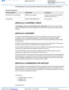 Costum Simple Works Contract Template Pdf Example