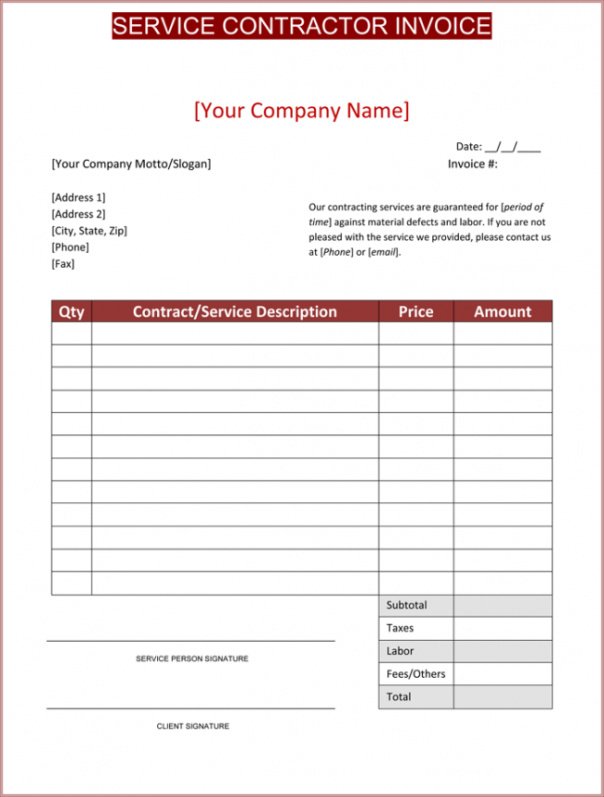 Editable Independent Contract Template Excel Sample
