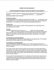 Editable Land Contract Agreement Template Doc Sample