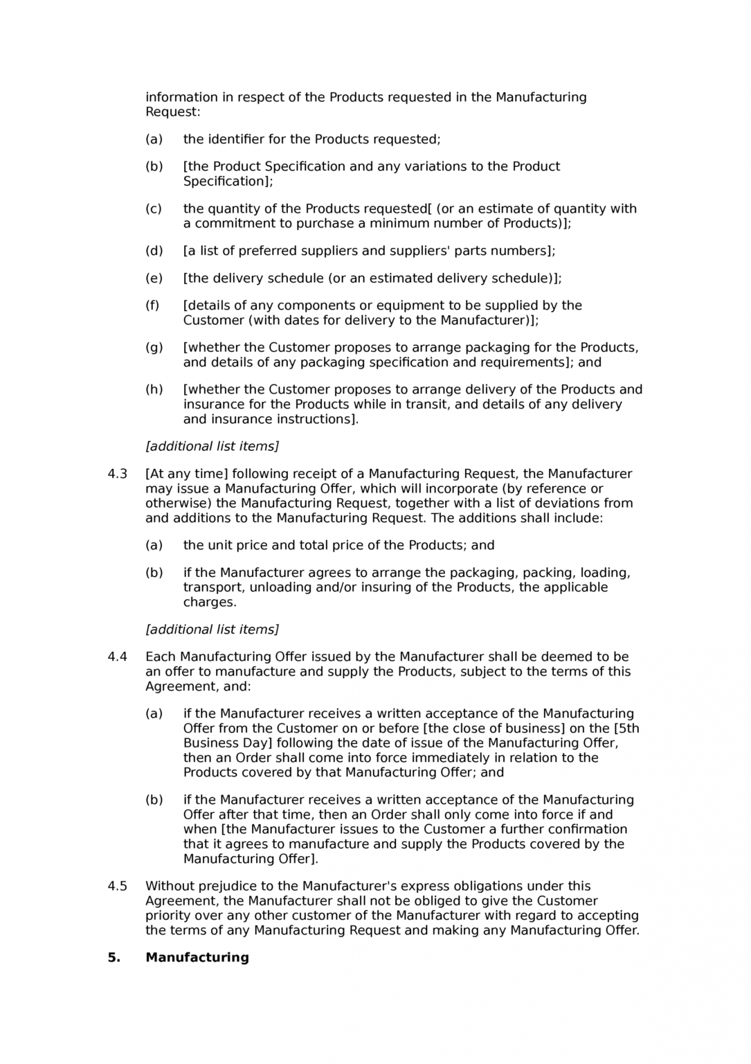 Free Contract Manufacturing Agreement Template PDF Example Steemfriends