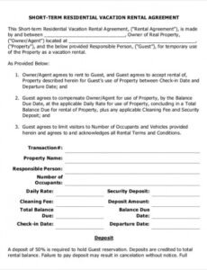 Free Renters Agreement Contract Template Excel Sample