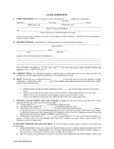 Free Renters Agreement Contract Template Word Sample