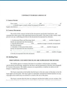 Home Construction Contract Template Doc