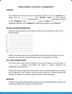 Printable Contract Labor Agreement Template Pdf Example
