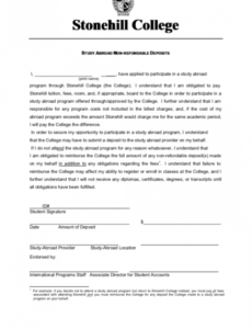 Professional Non Refundable Deposit Contract Template Doc Example