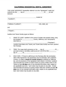 Professional Renters Agreement Contract Template Pdf Example