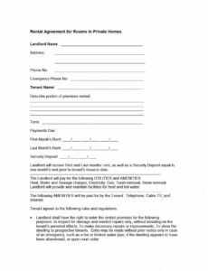 Roomate Split Rent Contract Draft Template  Sample