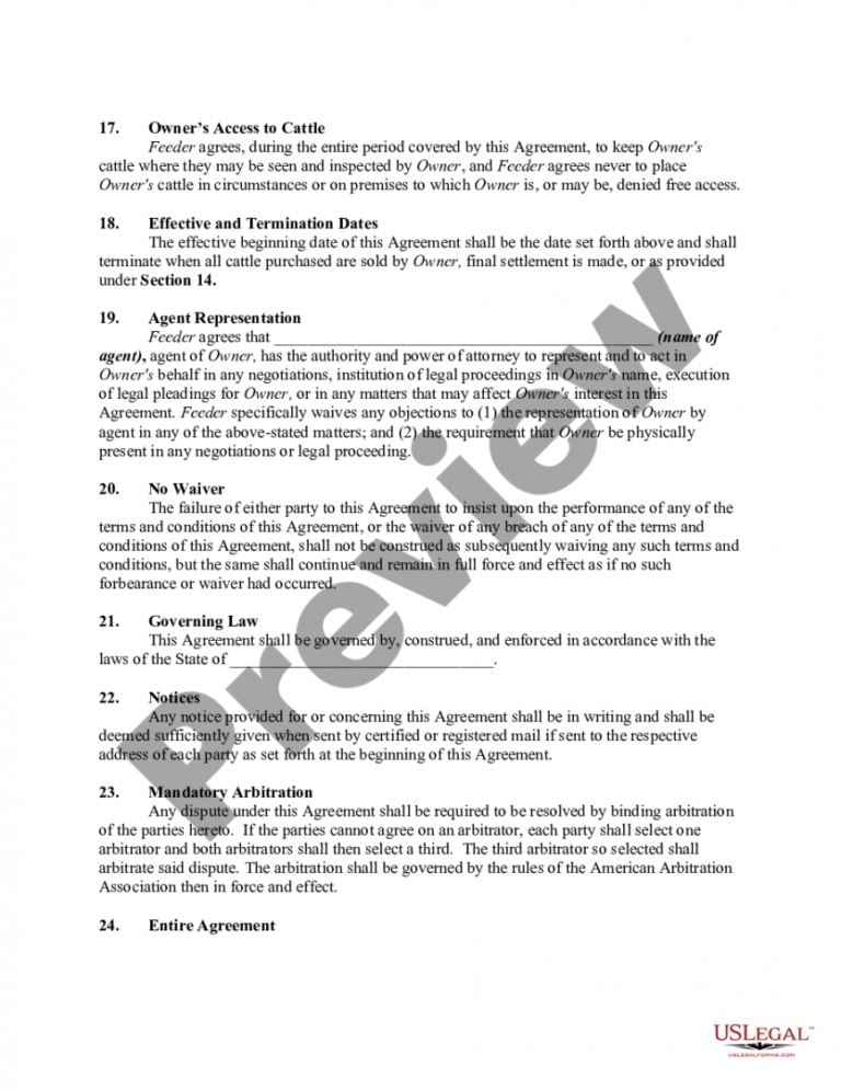 Cattle Contract Template Steemfriends