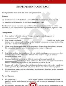 Contract Worker Contract Template  Sample