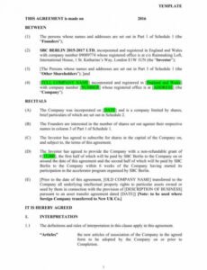 Costum Investor Contract For Small Business Template Word Example