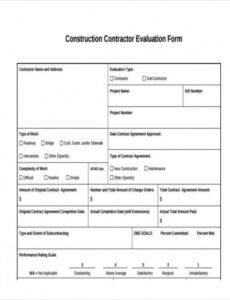 Editable Contract Performance Report Template Doc Sample