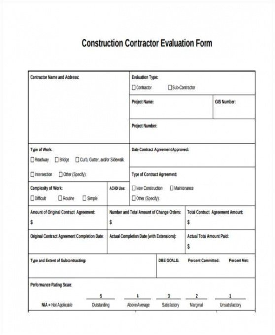 Editable Contract Performance Report Template Doc Sample