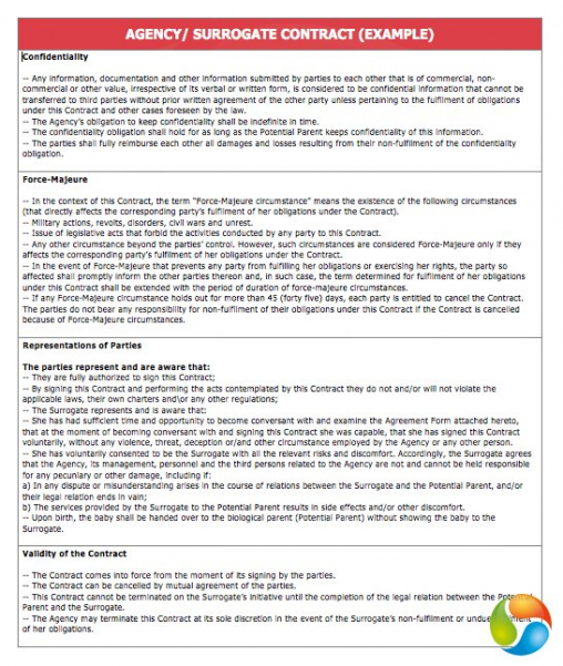 Surrogacy Contract Template