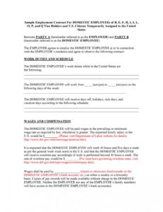 Printable Contract Worker Contract Template Word Sample