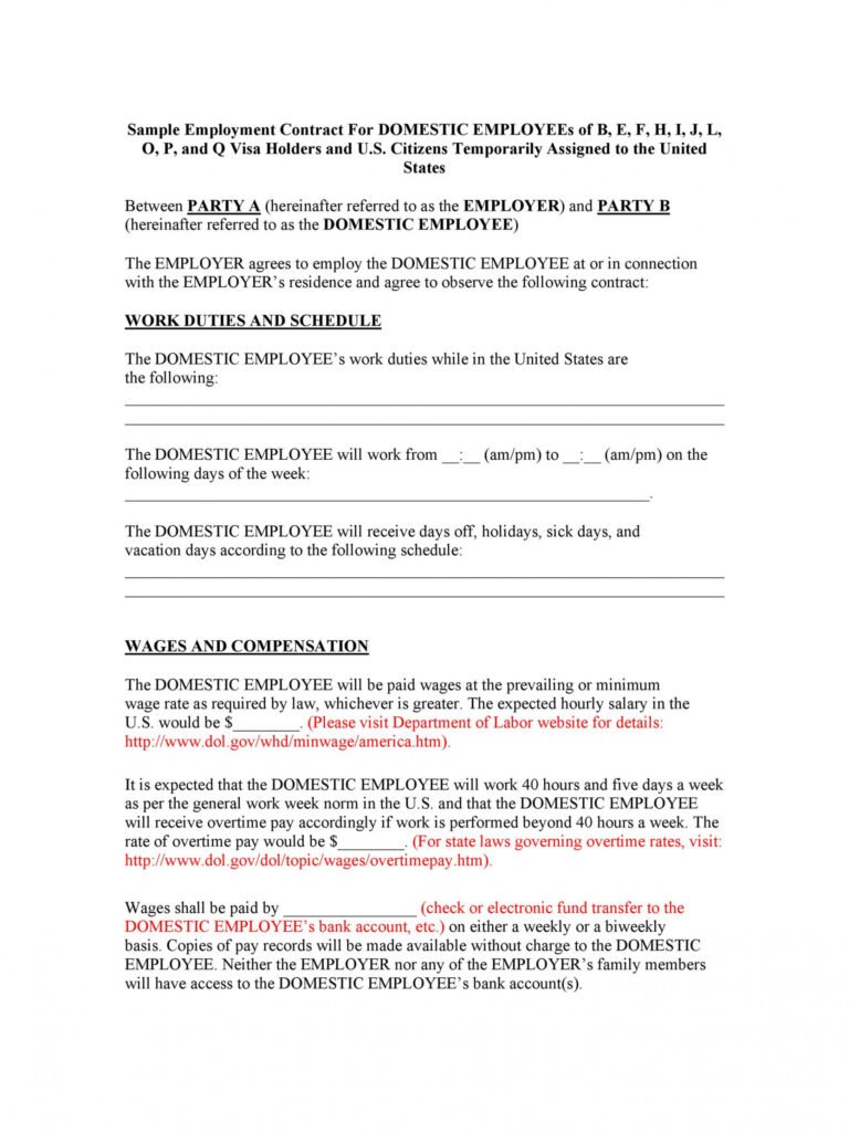 Printable Contract Worker Contract Template Word Sample Steemfriends 9341