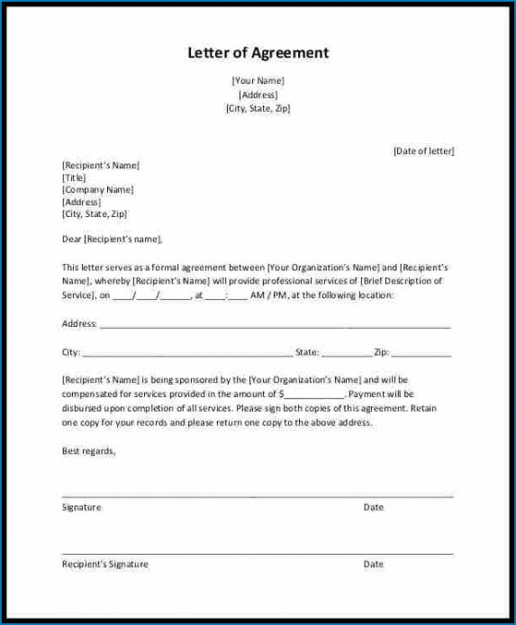 Professional Contract Agreement Template Between Two Parties Example