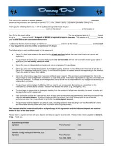 Professional Dj Services Contract Template Pdf