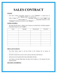 Professional Simple Payment Contract Template Doc Sample
