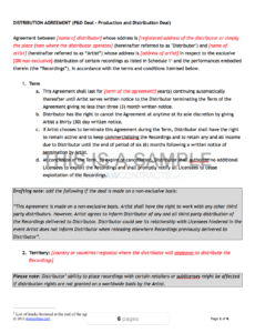 Record Deal Contract Template Word Sample