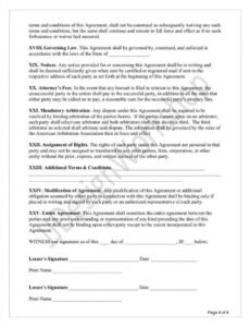 Rent A Chair Contract Template Doc Example