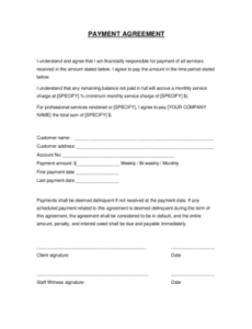 Simple Payment Contract Template Word
