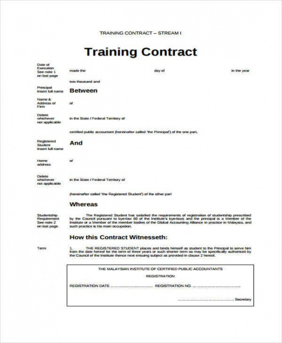 Tattoo Apprentice Contract Of Employment Template