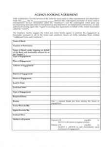 Best Artist Booking Contract Template Doc Example