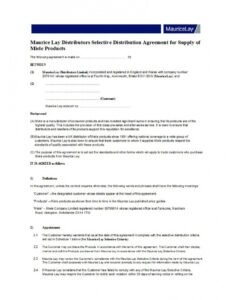 Best Distributor Contract Agreement Template  Example
