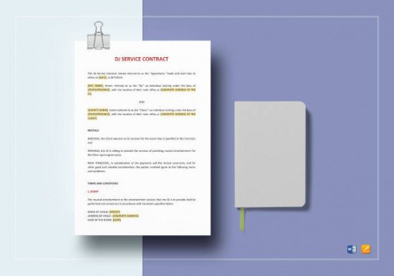 Best Dj Booking Contract Template Word