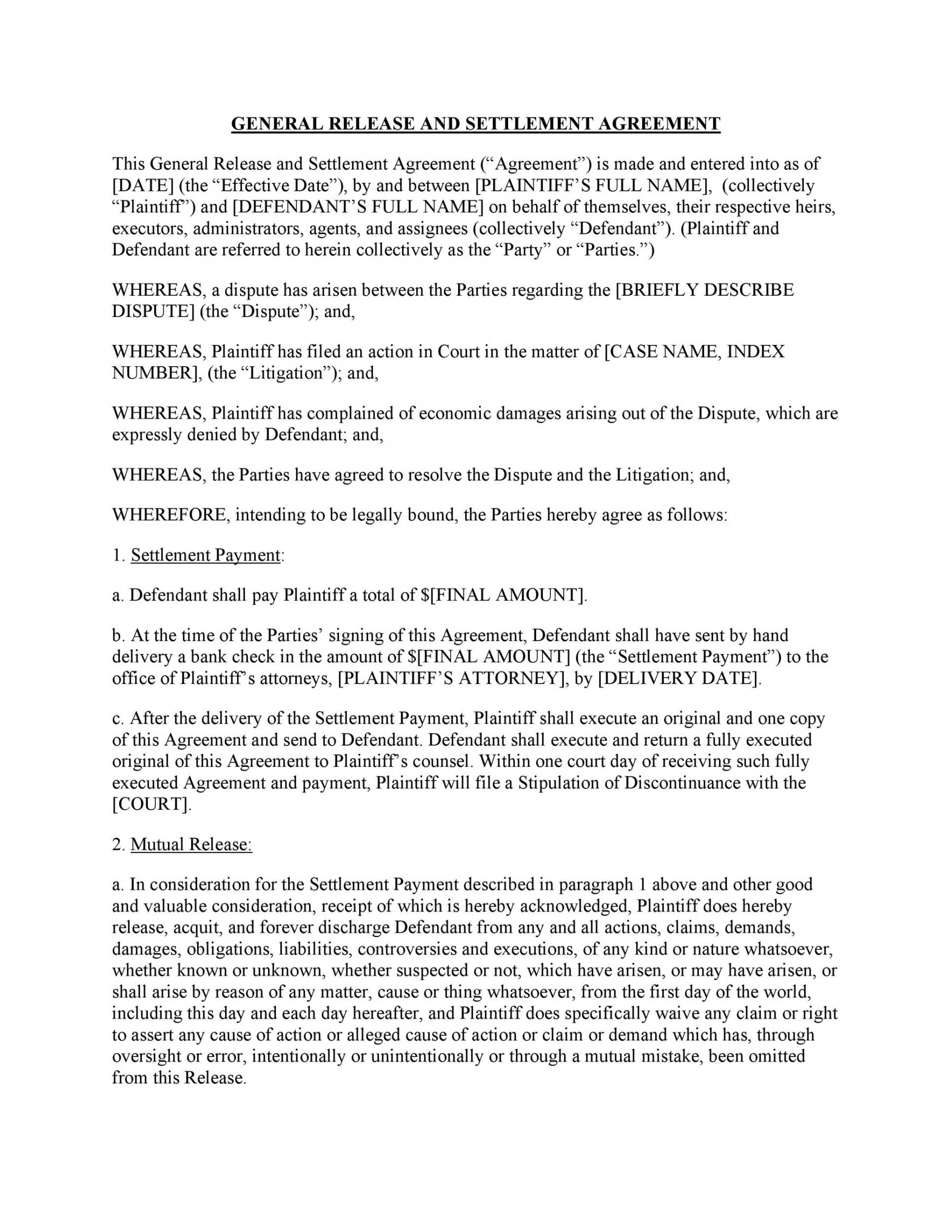 Debt Repayment Contract Template Word