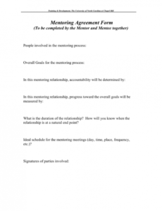 Free Coaching And Mentoring Contract Template Doc Example