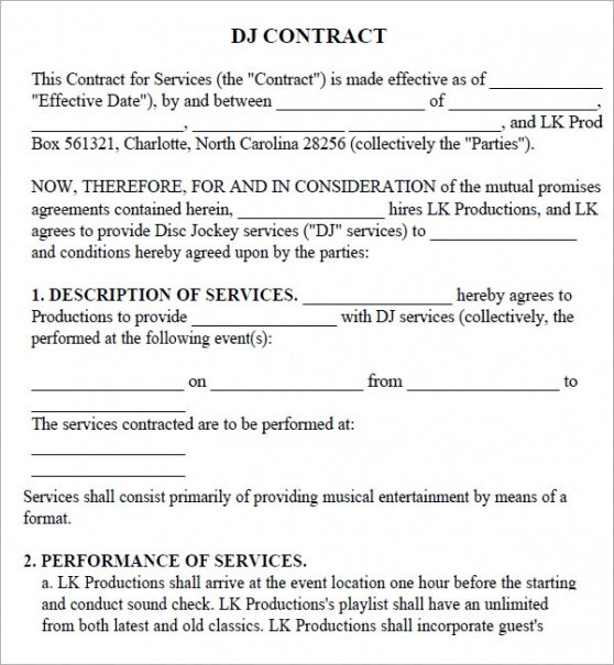 Free Event Booking Contract Template Pdf