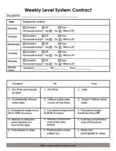 Printable Therapeutic Behavior Contract Template Doc Example