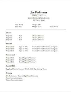 Theatre Actor Contract Template Pdf Sample