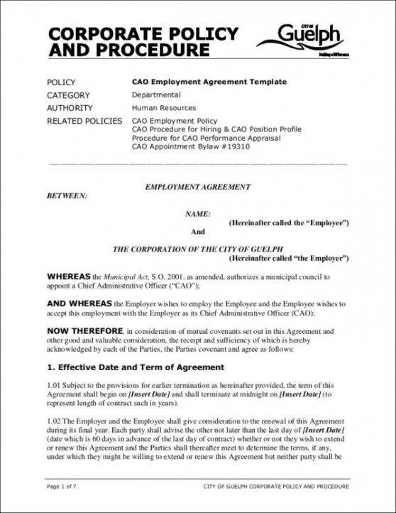 Best Shift Work Employment Contract Template Excel Example