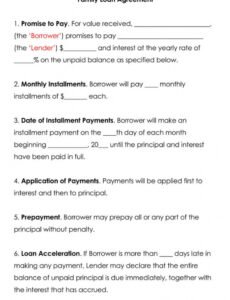 Costum Lending Money Family Contract Template Pdf Sample