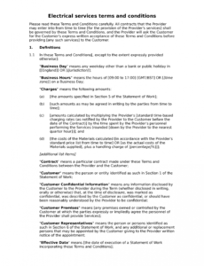 Editable Electrical Service Contract Template Pdf