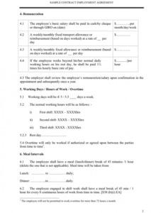 Editable Shift Work Employment Contract Template