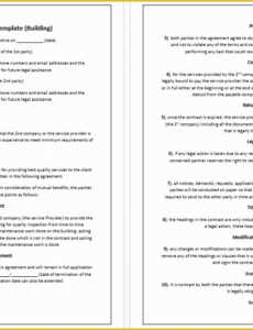 Printable Electrical Service Contract Template Doc Example