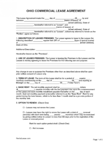 Best Commercial Rent Contract Template Excel
