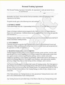 Best Personal Training Contract Template