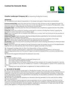 Commercial Landscaping Contract Template Pdf Sample