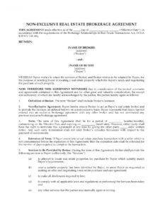 Costum Real Estate Brokerage Contract Template Doc Sample