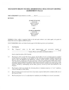 Costum Real Estate Brokerage Contract Template Word