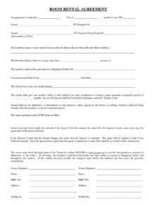 Editable Apartment Roommate Contract Template Excel Example