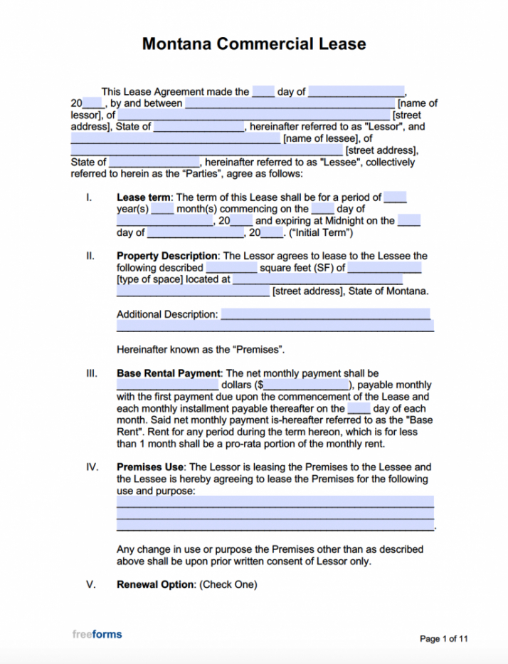 Editable Commercial Rent Contract Template Doc Sample