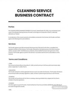 Editable House Cleaning Contract Template Pdf Example