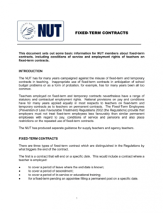 Fixed Term Employment Contract Template  Sample